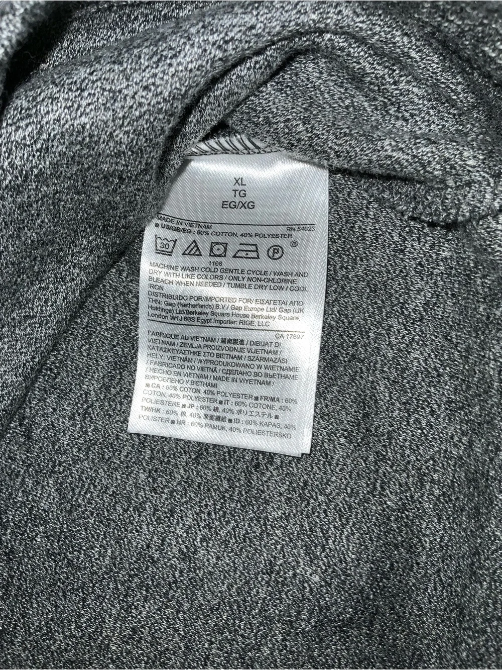 Banana Republic Men's Size XL Cotton & Poly Fine Knit 1/4 Zip Sweater Gray
